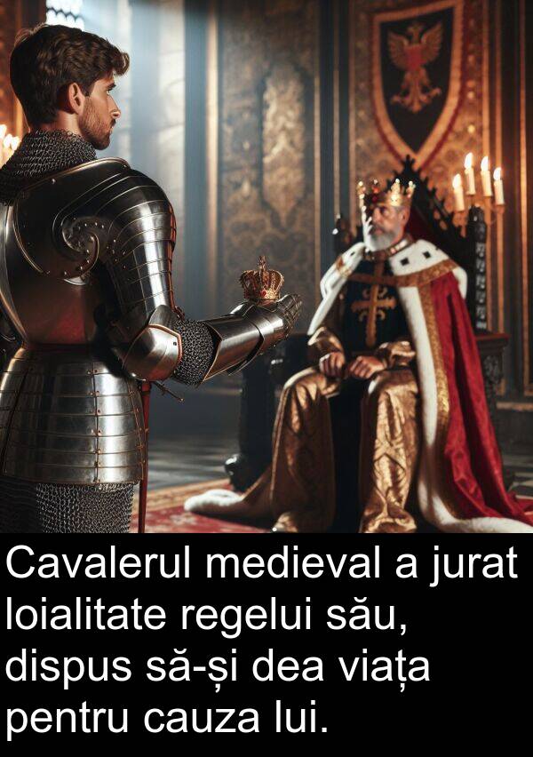 jurat: Cavalerul medieval a jurat loialitate regelui său, dispus să-și dea viața pentru cauza lui.