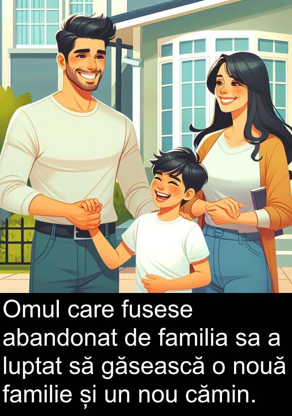 găsească: Omul care fusese abandonat de familia sa a luptat să găsească o nouă familie și un nou cămin.