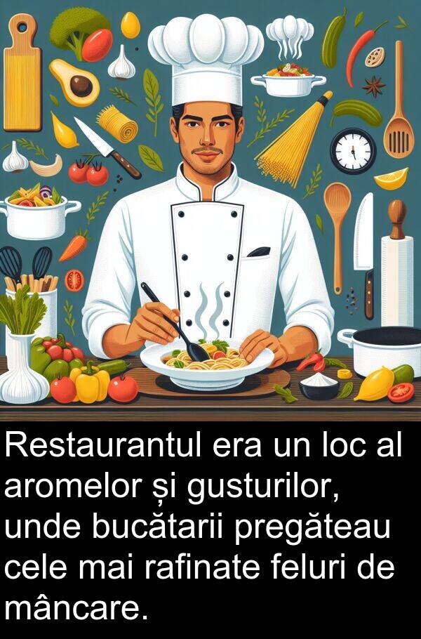 mâncare: Restaurantul era un loc al aromelor și gusturilor, unde bucătarii pregăteau cele mai rafinate feluri de mâncare.