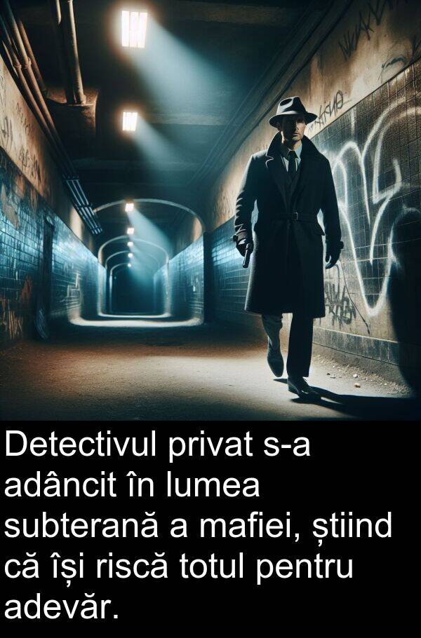 știind: Detectivul privat s-a adâncit în lumea subterană a mafiei, știind că își riscă totul pentru adevăr.