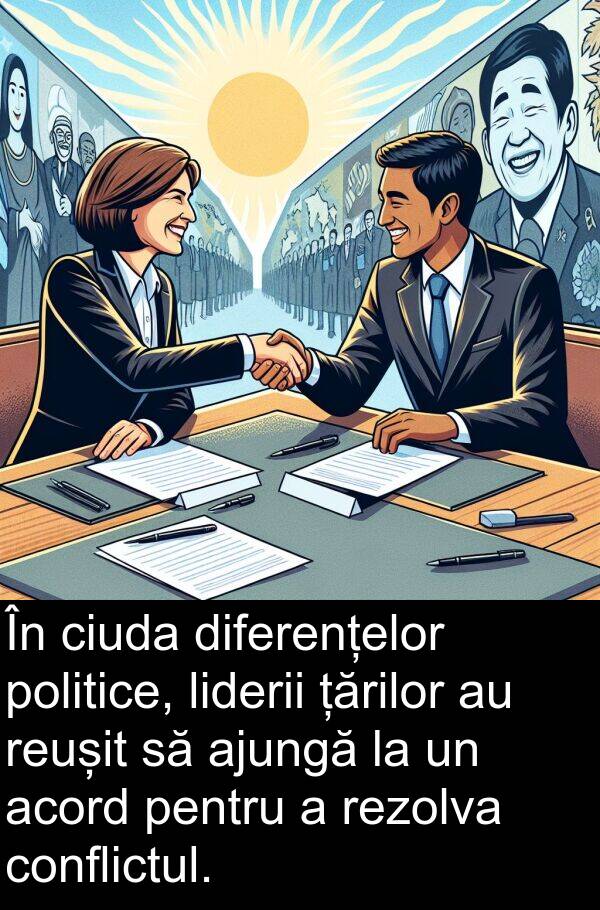 țărilor: În ciuda diferențelor politice, liderii țărilor au reușit să ajungă la un acord pentru a rezolva conflictul.