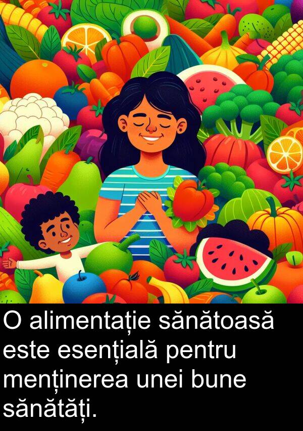 sănătoasă: O alimentație sănătoasă este esențială pentru menținerea unei bune sănătăți.
