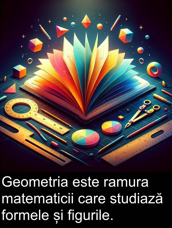 ramura: Geometria este ramura matematicii care studiază formele și figurile.