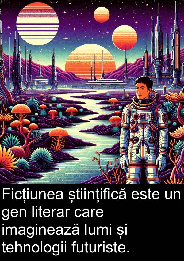 gen: Ficțiunea științifică este un gen literar care imaginează lumi și tehnologii futuriste.