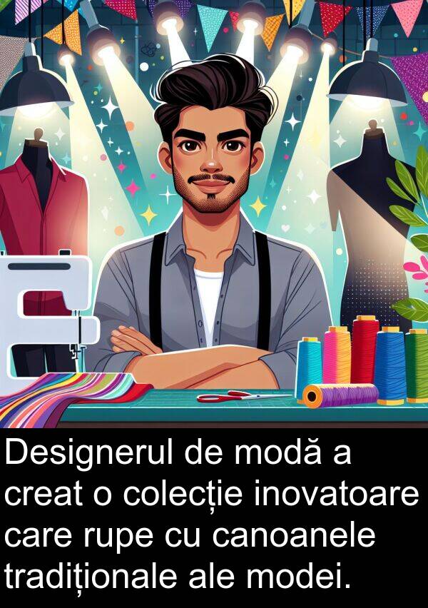 tradiționale: Designerul de modă a creat o colecție inovatoare care rupe cu canoanele tradiționale ale modei.