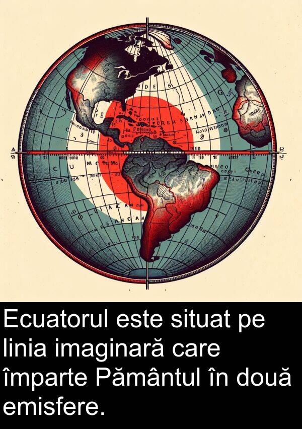 împarte: Ecuatorul este situat pe linia imaginară care împarte Pământul în două emisfere.
