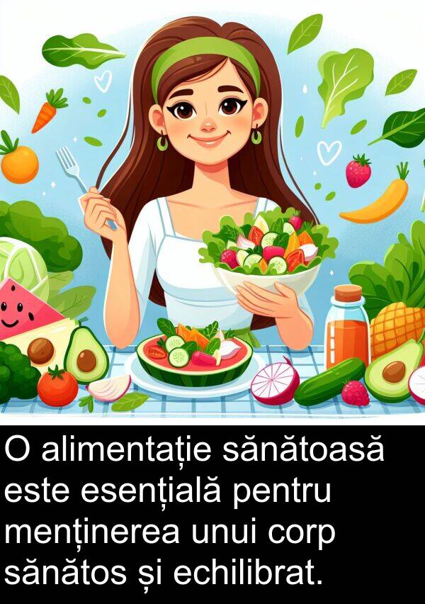 corp: O alimentație sănătoasă este esențială pentru menținerea unui corp sănătos și echilibrat.