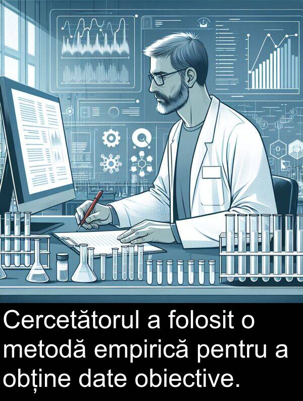 obiective: Cercetătorul a folosit o metodă empirică pentru a obține date obiective.