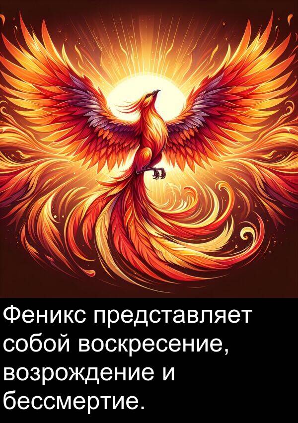 возрождение: Феникс представляет собой воскресение, возрождение и бессмертие.