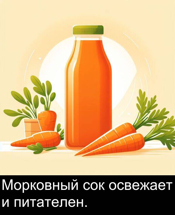 сок: Морковный сок освежает и питателен.