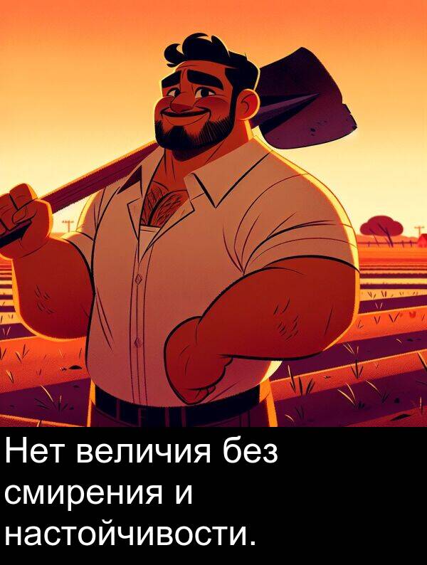 величия: Нет величия без смирения и настойчивости.
