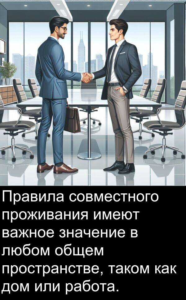 пространстве: Правила совместного проживания имеют важное значение в любом общем пространстве, таком как дом или работа.