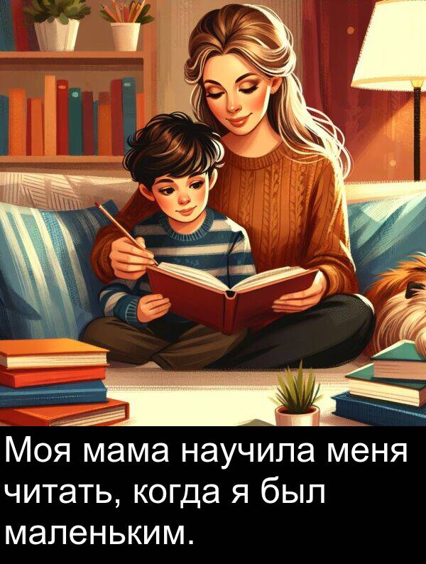 когда: Моя мама научила меня читать, когда я был маленьким.