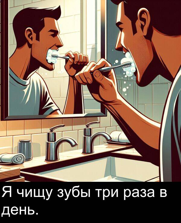 раза: Я чищу зубы три раза в день.