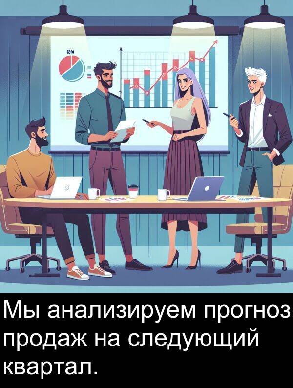 прогноз: Мы анализируем прогноз продаж на следующий квартал.