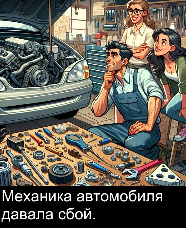 автомобиля: Механика автомобиля давала сбой.