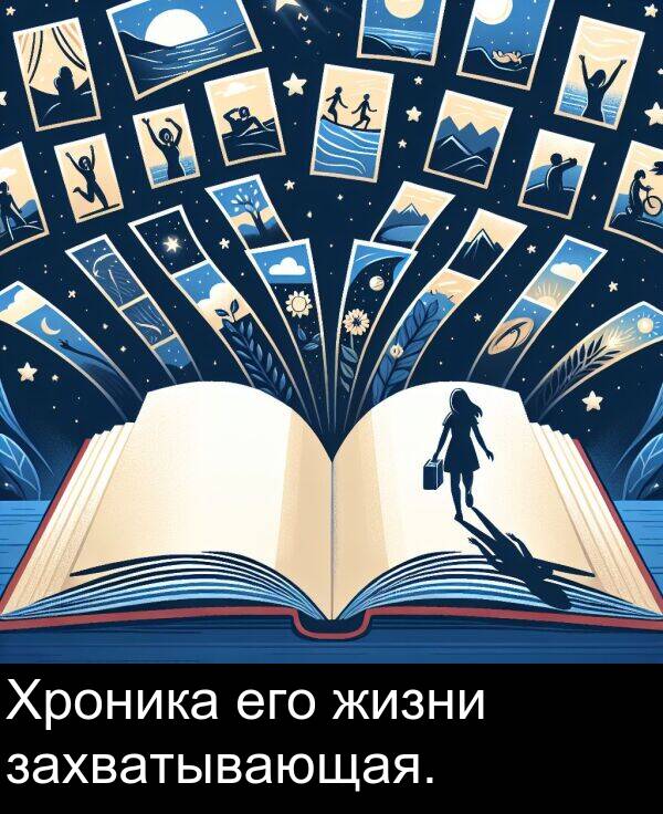 его: Хроника его жизни захватывающая.