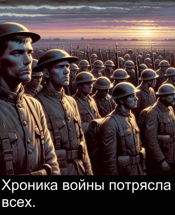 потрясла: Хроника войны потрясла всех.