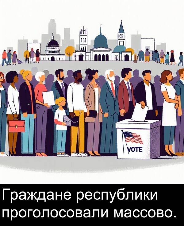 проголосовали: Граждане республики проголосовали массово.