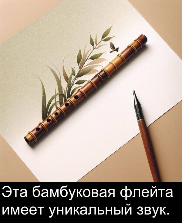 уникальный: Эта бамбуковая флейта имеет уникальный звук.