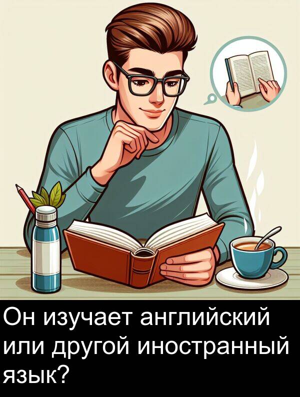 язык: Он изучает английский или другой иностранный язык?
