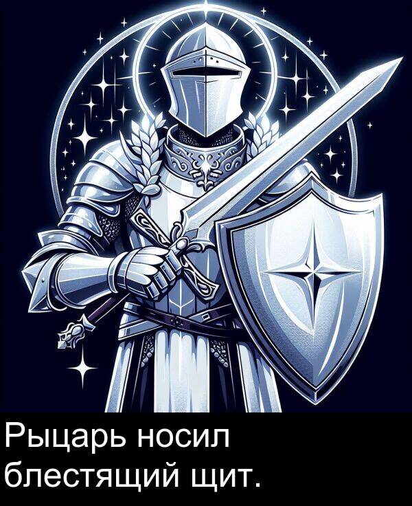 щит: Рыцарь носил блестящий щит.