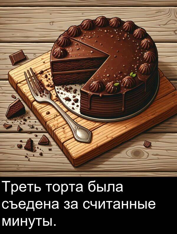 считанные: Треть торта была съедена за считанные минуты.