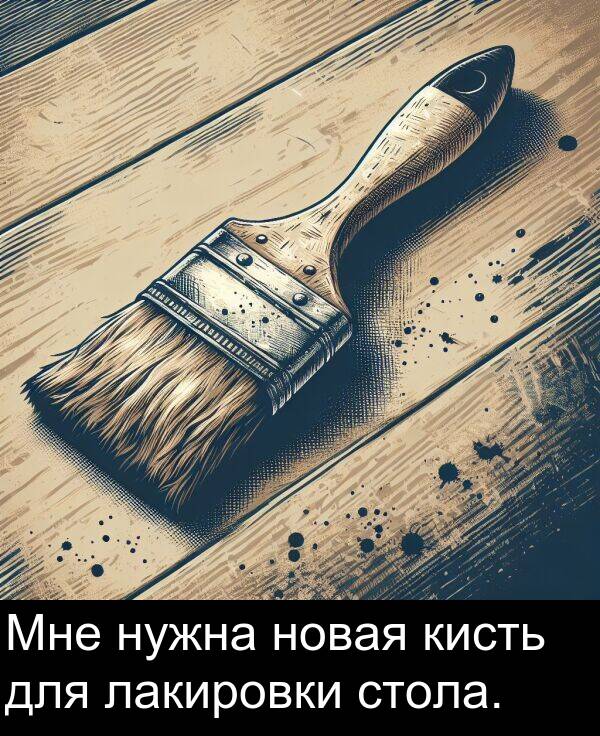 кисть: Мне нужна новая кисть для лакировки стола.