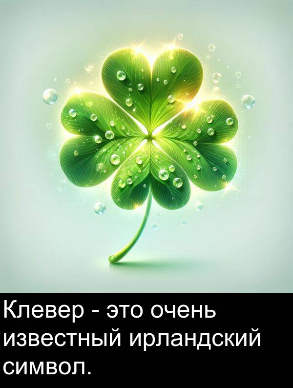 известный: Клевер - это очень известный ирландский символ.