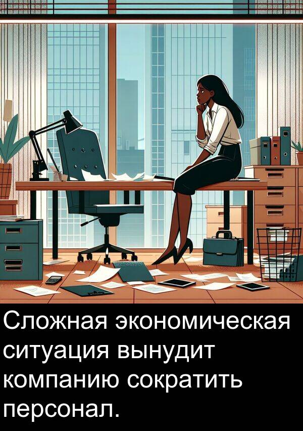 компанию: Сложная экономическая ситуация вынудит компанию сократить персонал.