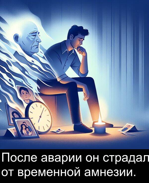 временной: После аварии он страдал от временной амнезии.