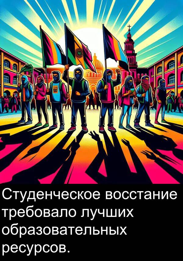 восстание: Студенческое восстание требовало лучших образовательных ресурсов.