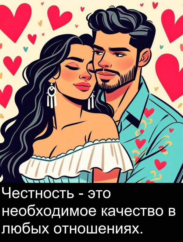 необходимое: Честность - это необходимое качество в любых отношениях.
