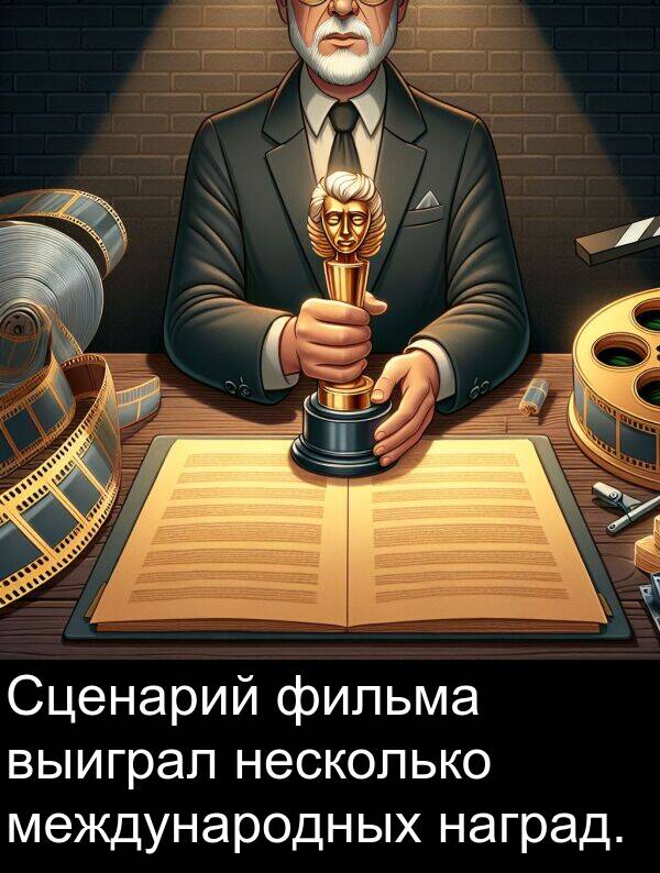 международных: Сценарий фильма выиграл несколько международных наград.
