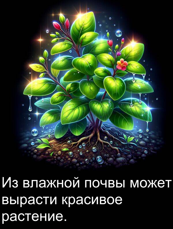 почвы: Из влажной почвы может вырасти красивое растение.