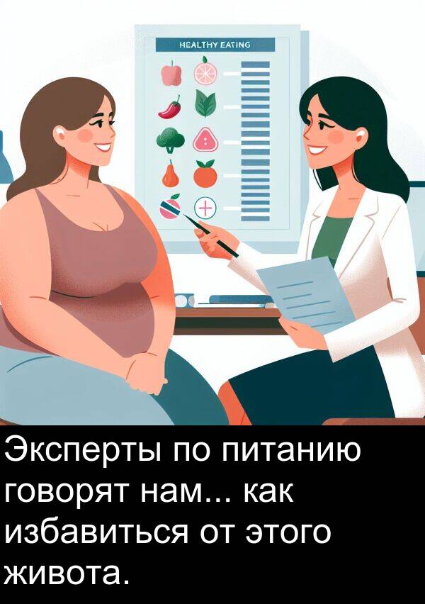 живота: Эксперты по питанию говорят нам... как избавиться от этого живота.