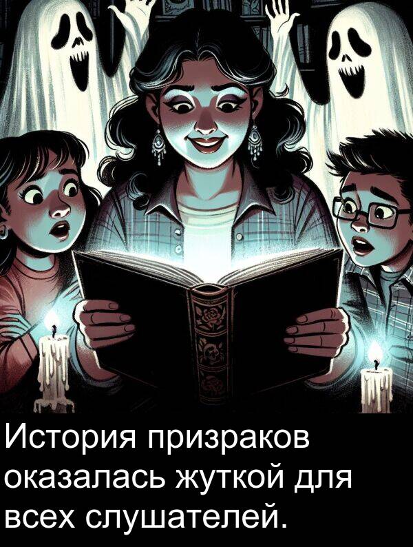 призраков: История призраков оказалась жуткой для всех слушателей.