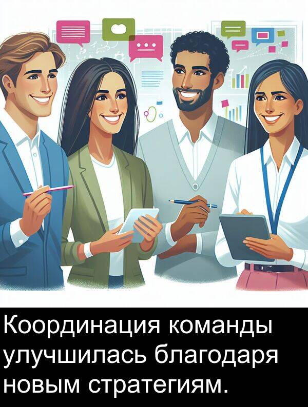 команды: Координация команды улучшилась благодаря новым стратегиям.