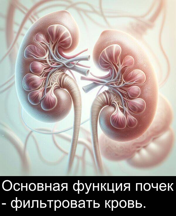 кровь: Основная функция почек - фильтровать кровь.