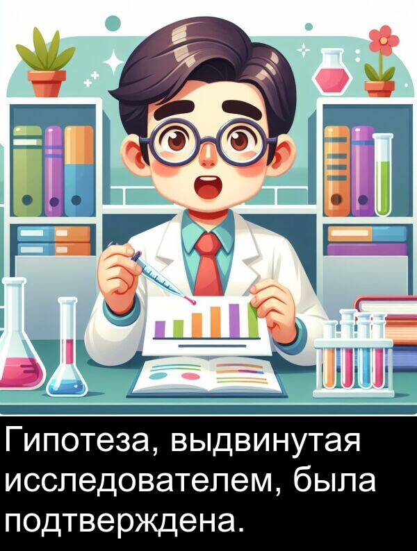 выдвинутая: Гипотеза, выдвинутая исследователем, была подтверждена.