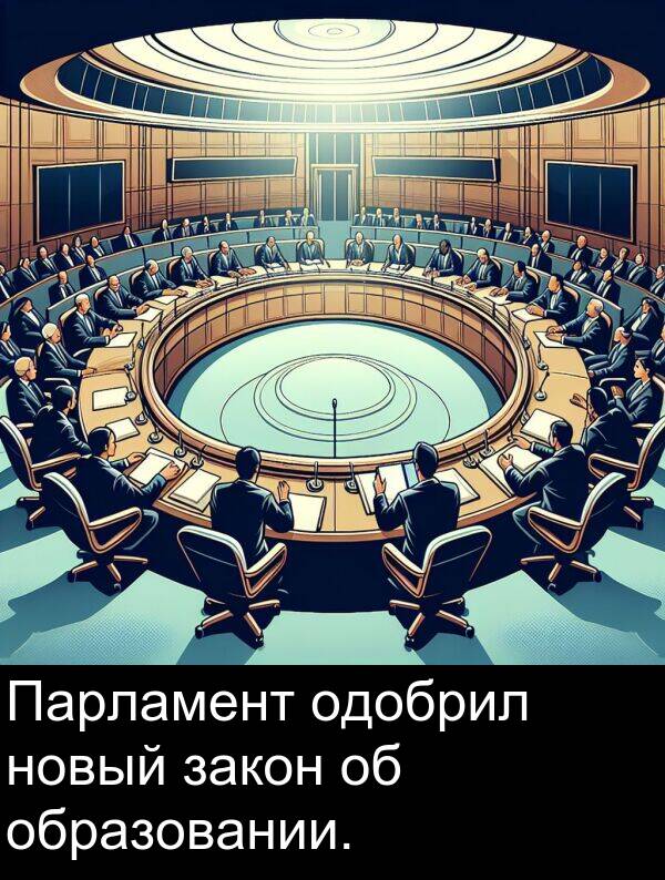 новый: Парламент одобрил новый закон об образовании.