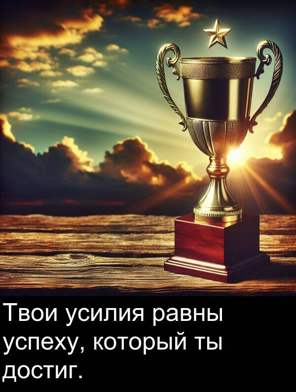 который: Твои усилия равны успеху, который ты достиг.