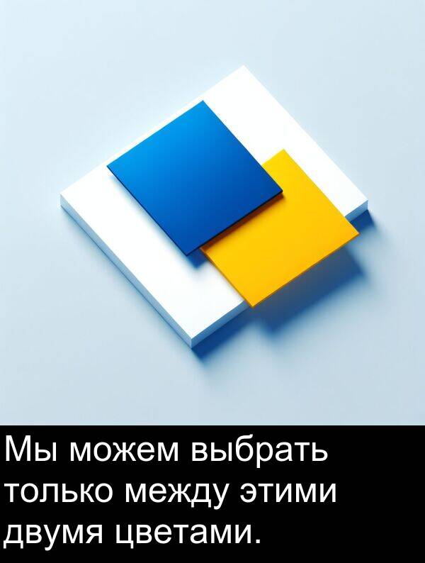 выбрать: Мы можем выбрать только между этими двумя цветами.