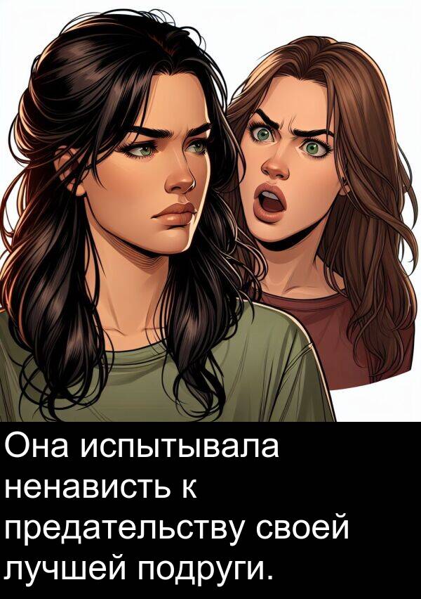 ненависть: Она испытывала ненависть к предательству своей лучшей подруги.