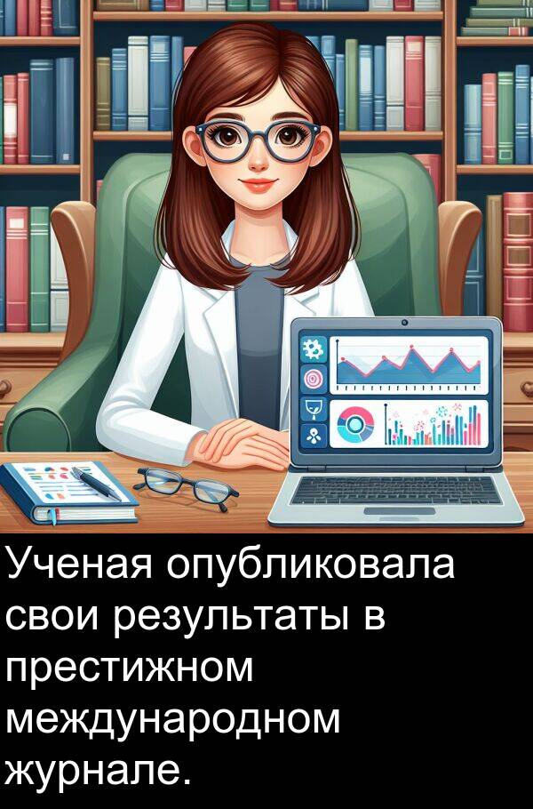 престижном: Ученая опубликовала свои результаты в престижном международном журнале.