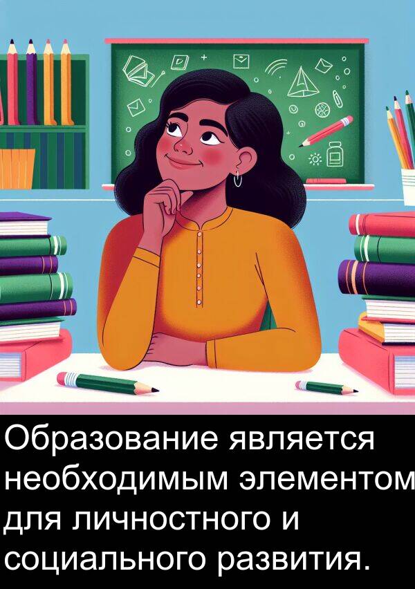 социального: Образование является необходимым элементом для личностного и социального развития.