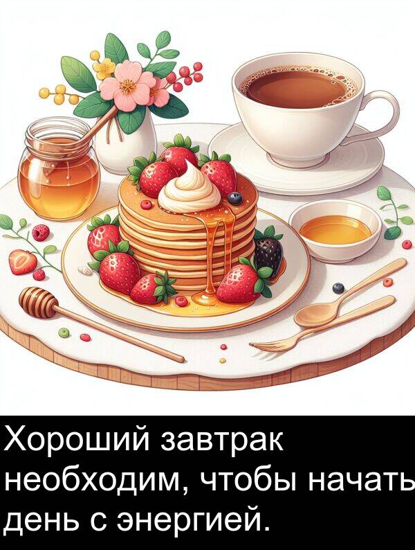 необходим: Хороший завтрак необходим, чтобы начать день с энергией.