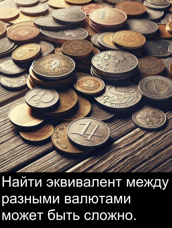валютами: Найти эквивалент между разными валютами может быть сложно.