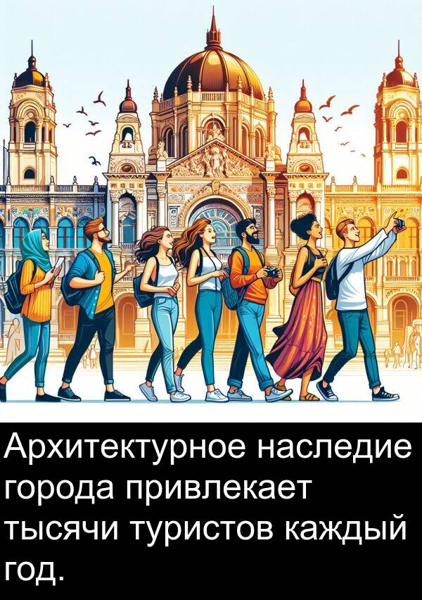 привлекает: Архитектурное наследие города привлекает тысячи туристов каждый год.