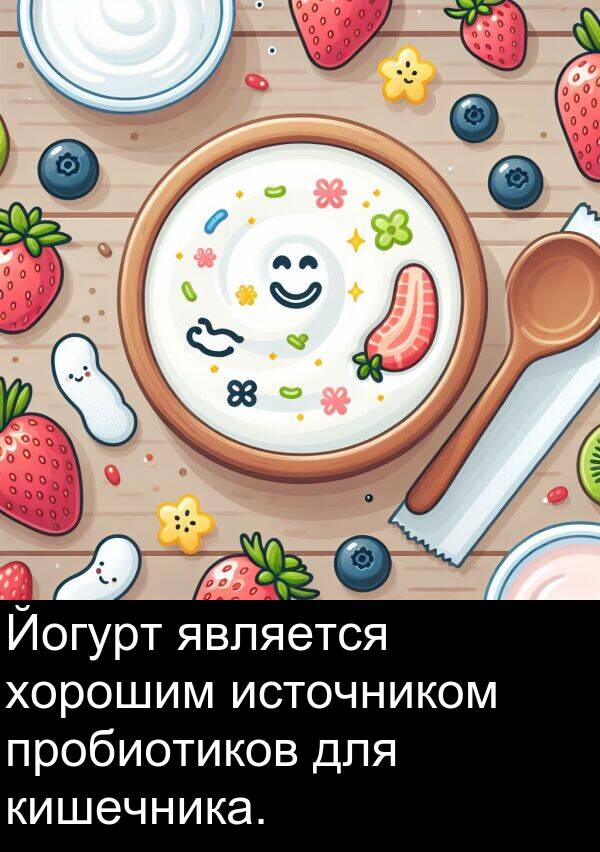 кишечника: Йогурт является хорошим источником пробиотиков для кишечника.